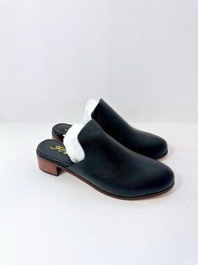 Size 10 Women’s Black Mule Loafers Slip On Closed Toe Low Heel Backless Shoes